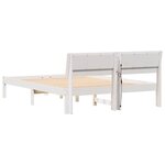 vidaXL Cadre de lit avec tête de lit Blanc 135 x 190 cm Pin massif