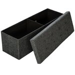 Banc coffre de rangement pliable tissu gris foncé 2208147