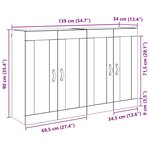 vidaXL Meuble mural Montage mural 2 Pièces Chêne noir 69 5 x 34 x 90 cm