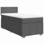 vidaXL Sommier à lattes de lit avec matelas Gris foncé 80x200 cm Tissu