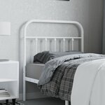 vidaXL Tête de lit métal blanc 80 cm
