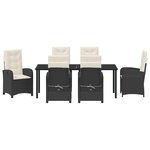 vidaXL Ensemble de jardin 7 pièces avec coussins en rotin noir