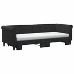 vidaXL Lit de jour avec lit gigogne et matelas noir 80x200 cm velours