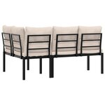 vidaXL Bancs de jardin avec coussins lot de 2 acier enduit de poudre