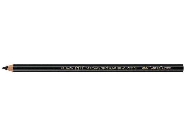 Crayon fusain PITT sans huile Moyen Noir FABER-CASTELL