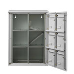 Bloc collectif Leabox 2x3  grade 3  simple face  extérieur  fixation murale  blanc neige  ral 9016 finition brillante