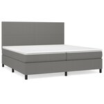 vidaXL Sommier à lattes de lit avec matelas Gris foncé 200x200cm Tissu