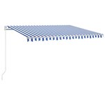 Vidaxl auvent manuel rétractable avec led 450x300 cm bleu et blanc