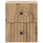 vidaXL Cabinet de chevet mural 2 Pièces Chêne artisanal 33 x 34 5 x 40 cm