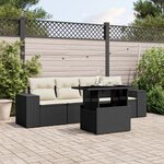 vidaXL Salon de jardin 5 Pièces avec coussins noir résine tressée