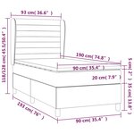 vidaXL Sommier à lattes de lit avec matelas Noir 90x190 cm Tissu