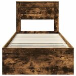 vidaXL Cadre de lit Chêne fumé 100 x 200 cm Bois de pin massif