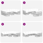 vidaXL Ensemble de canapé de jardin 10 Pièces Beige et blanc crème