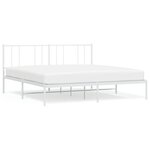 vidaXL Cadre de lit métal sans matelas et tête de lit blanc 200x200 cm