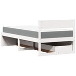 vidaXL Lit avec tiroirs et matelas blanc 100x200 cm bois massif de pin
