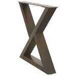 vidaXL Pieds de table basse 2 pièces Acier naturel 50 x (42-43 3) cm Acier