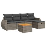 vidaXL Salon de jardin 6 Pièces avec coussins gris résine tressée