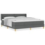 vidaXL Lit Box Spring avec matelas gris foncé  180 x 200 cm  tissu.