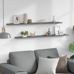 vidaXL Étagères murales 2 Pièces Gris 115x9x3 cm