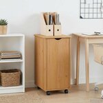 vidaXL Cabinet roulant avec roue Marron miel 34 x 39 x 65 5 cm
