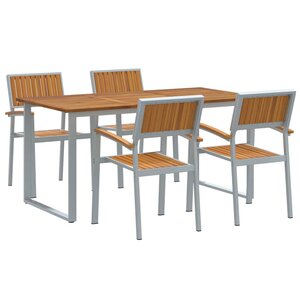 vidaXL Ensemble de salle à manger pour jardin 5 pc Gris