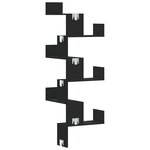 vidaXL Étagère murale d'angle noir 45x45x147 cm bois d'ingénierie