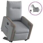 vidaXL Fauteuil inclinable électrique gris clair tissu