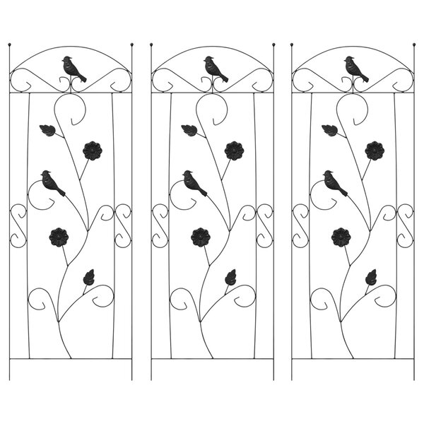 vidaXL Clôture de jardin 3 Pièces Noir 110 x 40 cm Acier