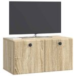 vidaXL Meuble TV mural 59 5 x 31 x 30 cm Chêne Sonoma