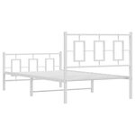 vidaXL Cadre de lit métal avec tête de lit/pied de lit blanc 100x190cm