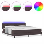 vidaXL Lit à ressorts avec matelas Marron foncé 200 x 200 cm tissu