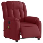 vidaXL Fauteuil de massage inclinable électrique Rouge bordeaux Tissu