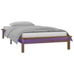 vidaXL Cadre de lit à LED sans matelas 75x190 cm bois massif