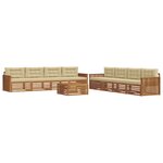 vidaXL Ensemble de canapés d'extérieur 9 pc Naturel et Beige