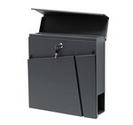 Boite aux lettres design avec compartiment journal 37x37x10 5 cm anthracite