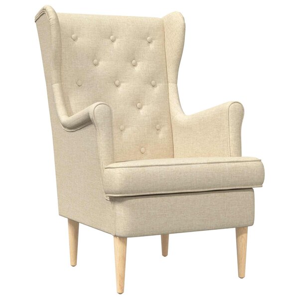 vidaXL Fauteuil Crème Tissu