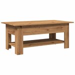 vidaXL Table basse chêne artisanal 102x55x42 cm bois d'ingénierie