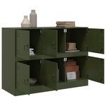 vidaXL Buffet vert olive 99x39x73 cm acier