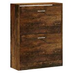 vidaXL Armoire à chaussures Chêne fumé 63x24x81 cm Bois d'ingénierie
