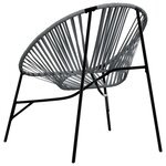 vidaXL Lot de 3 Chaise de jardin noir et gris clair résine tressée