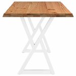 vidaXL Table à manger avec bord vivant 220x80x74 cm bois massif chêne