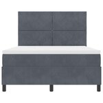 Lit à sommier tapissier avec matelas gris foncé 160x200 cm en velours