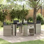 vidaXL Ensemble de salle à manger pour jardin 5 Pièces Gris clair