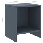vidaXL Table de chevet Gris clair 35x30x40 cm Bois de pin massif