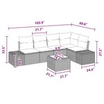 vidaXL Ensemble de canapé de jardin avec coussin 6 Pièces Marron et rouge