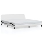 vidaXL Cadre de lit Dover blanc et noir 200x200 cm similicuir