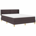 vidaXL Lit à ressorts Marron foncé et Blanc 140 x 190 cm tissu