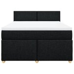 vidaXL Sommier à lattes de lit avec matelas Noir 140x190 cm Tissu