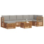 vidaXL Ensemble de canapés d'extérieur 8 pc Gris Naturel et Clair