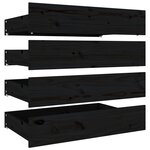 vidaXL Cadre de lit avec tiroirs Noir 140x190 cm